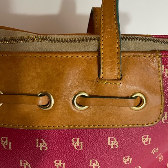 Dooney & Bourke Hot Pink & Tan Tote - Picture 8 of 9